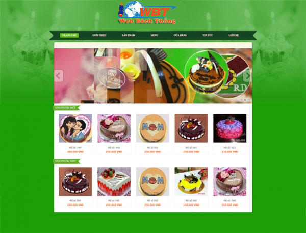 thiết kế website bán bánh ngọt chuẩn seo