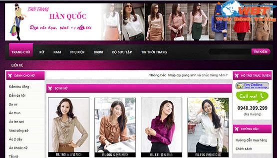 thiết kế website thời trang chuẩn seo