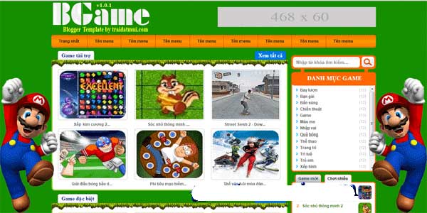 thiết kế website game