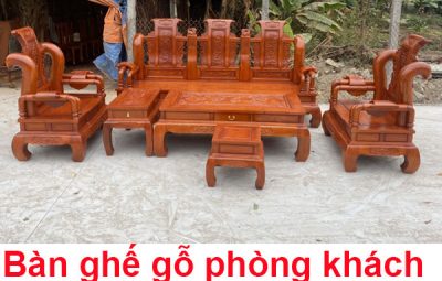 Bàn ghế gỗ phòng khách tại Đông Anh